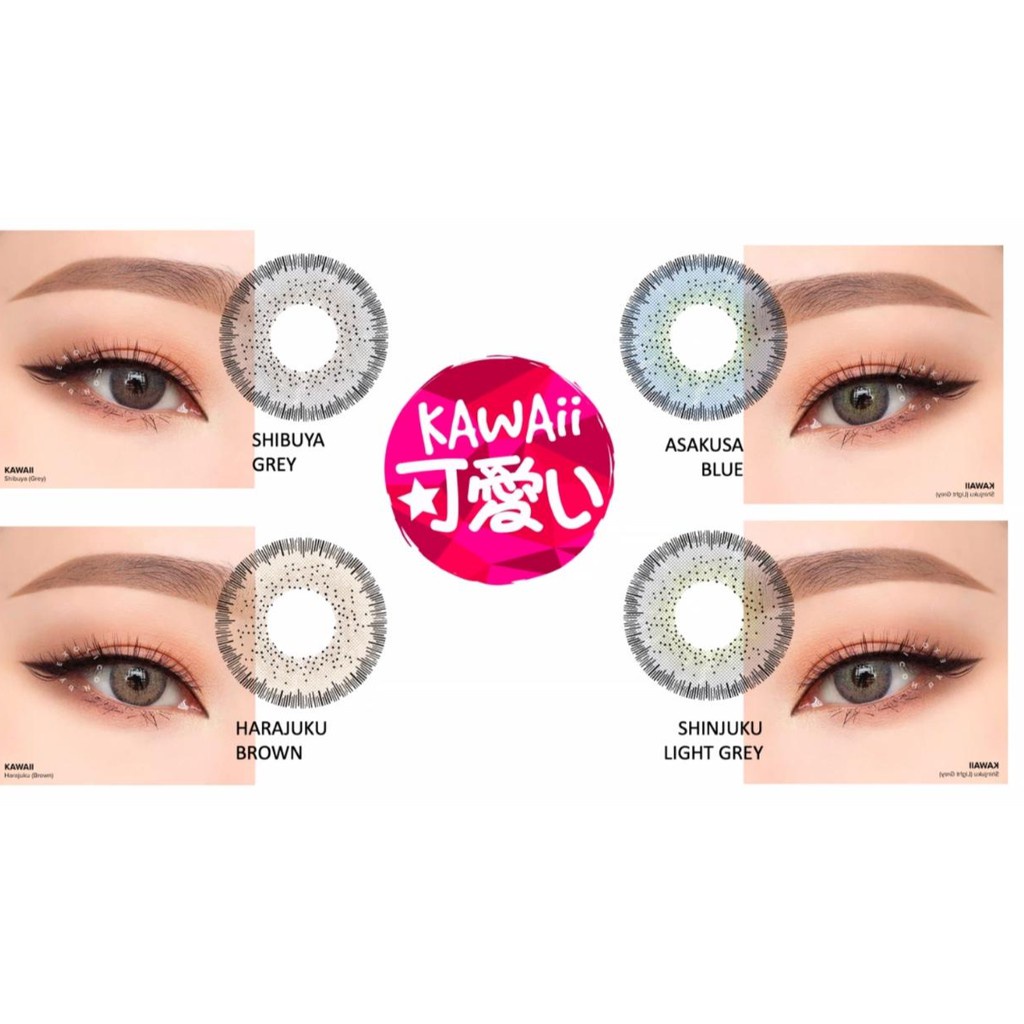 PAKET SOFTLENS KAWAII DIA 14,5MM + CAIRAN NICE LOOK 60ML + PINSET + LENSCASE / COD INSTAN SAMEDAY / LENSA KONTAK / PAKET MURAH