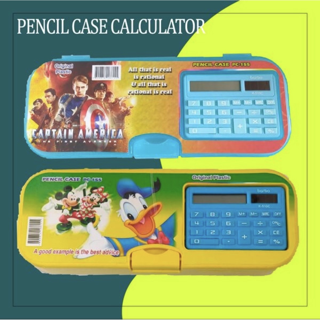 PENSIL CASE - harga /1pcs KOTAK PENSIL CASE PLASTIK CALCULATOR