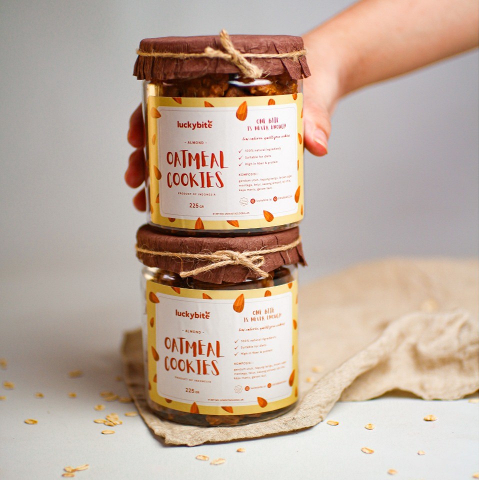Oatmeal Cookies - Almond (225 gr) - LUCKYBITE