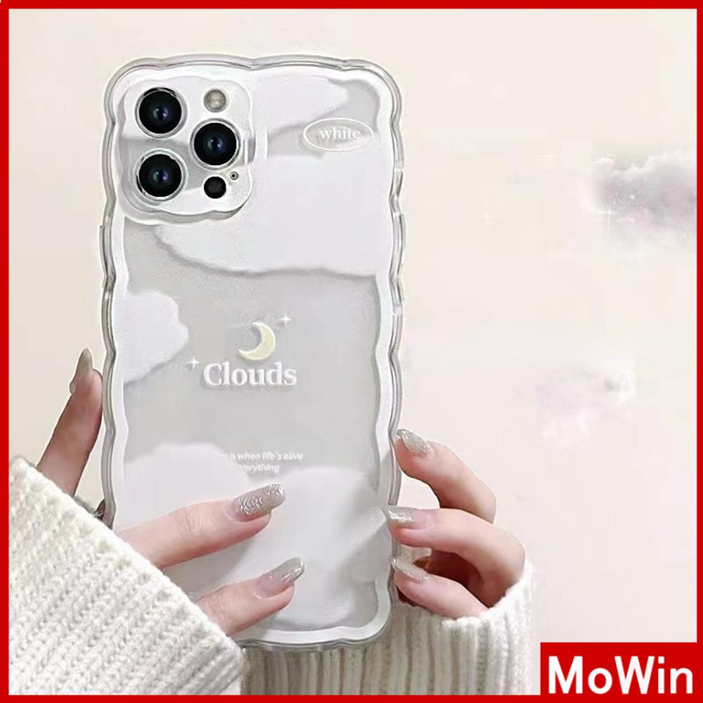 iPhone Case Silicone Soft Case TPU Clear Case Wave Non-Slip Camera Full Coverage Protection Shockproof Moon Cloud For iPhone 13 Pro Max iPhone 12 Pro Max iPhone 11 iPhone 7 Plus