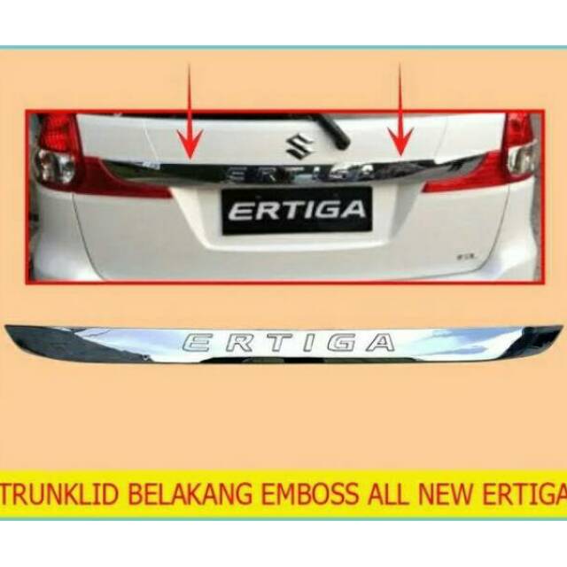 list lis trundlite pintu bagasi belakang mobil Suzuki new ertiga 2014 2015 2016 2017 chrome crome carbon tempel