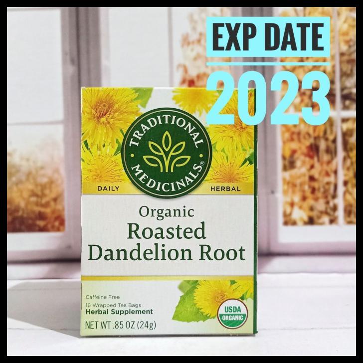 

DISKON TERBATAS !!! TRADITIONAL MEDICINALS ORGANIC ROASTED DANDELION ROOT ISI 16 TEA BAGS TERLARIS