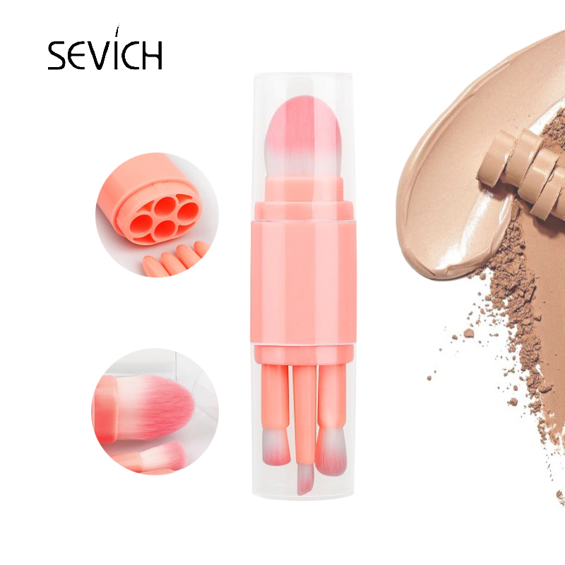 SEVICH Makeup Brush Double-head Retractable Portable Four-in-one Combo Set