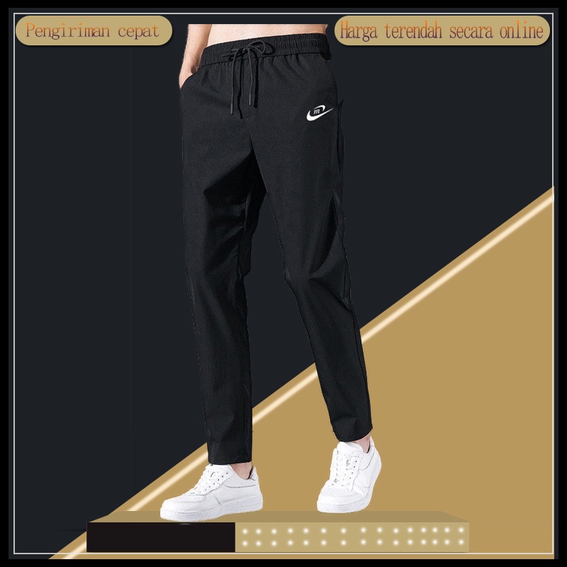 Celana Jogging Pria Celana kasual Celana Traning panjang HItam Celna panjang