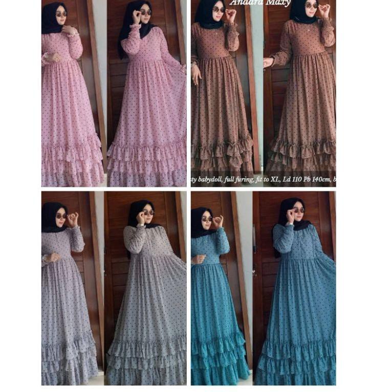 [SP NEW 16F1Ah] READYSTOCK Andara Maxy CERUTY Polka Banyak warna cantik bahan CERUTY ㊔