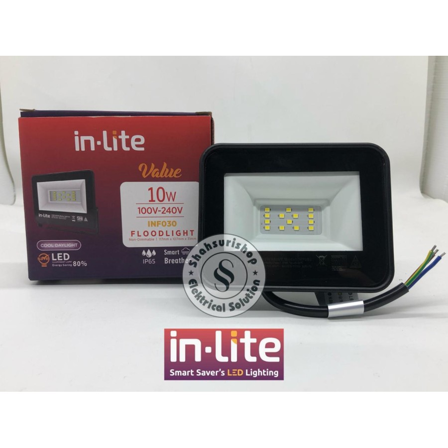 LAMPU SOROT LED VALUE INF030 10W 10 W WATT IN LITE FLOODLIGHT GARANSI