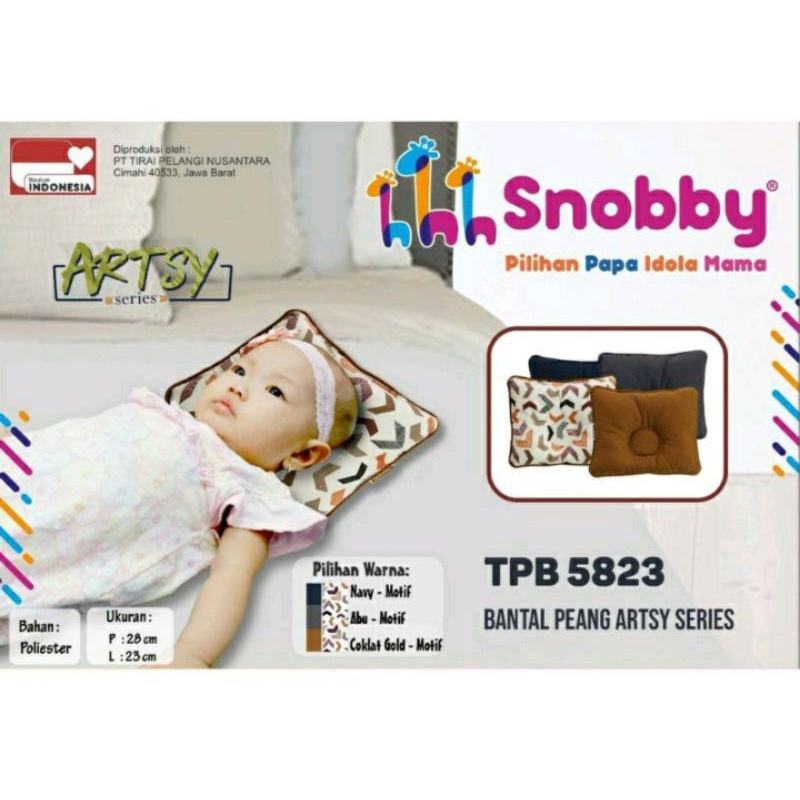 Bantal Peyang Bayi Snobby 28x23 cm SNI Artsy Series Bantal Bayi Anti Peang ARTSY, SWAN, LINE BOLAK-BALIK