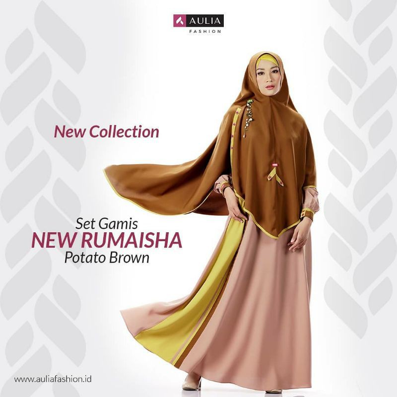 GAMIS AULIA FASHION TERBARU NEW RUMAISHA POTATO BROWN
