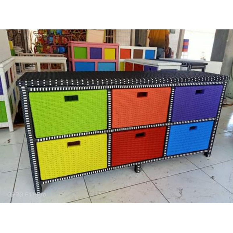 lemari rotan sintetis laci 6