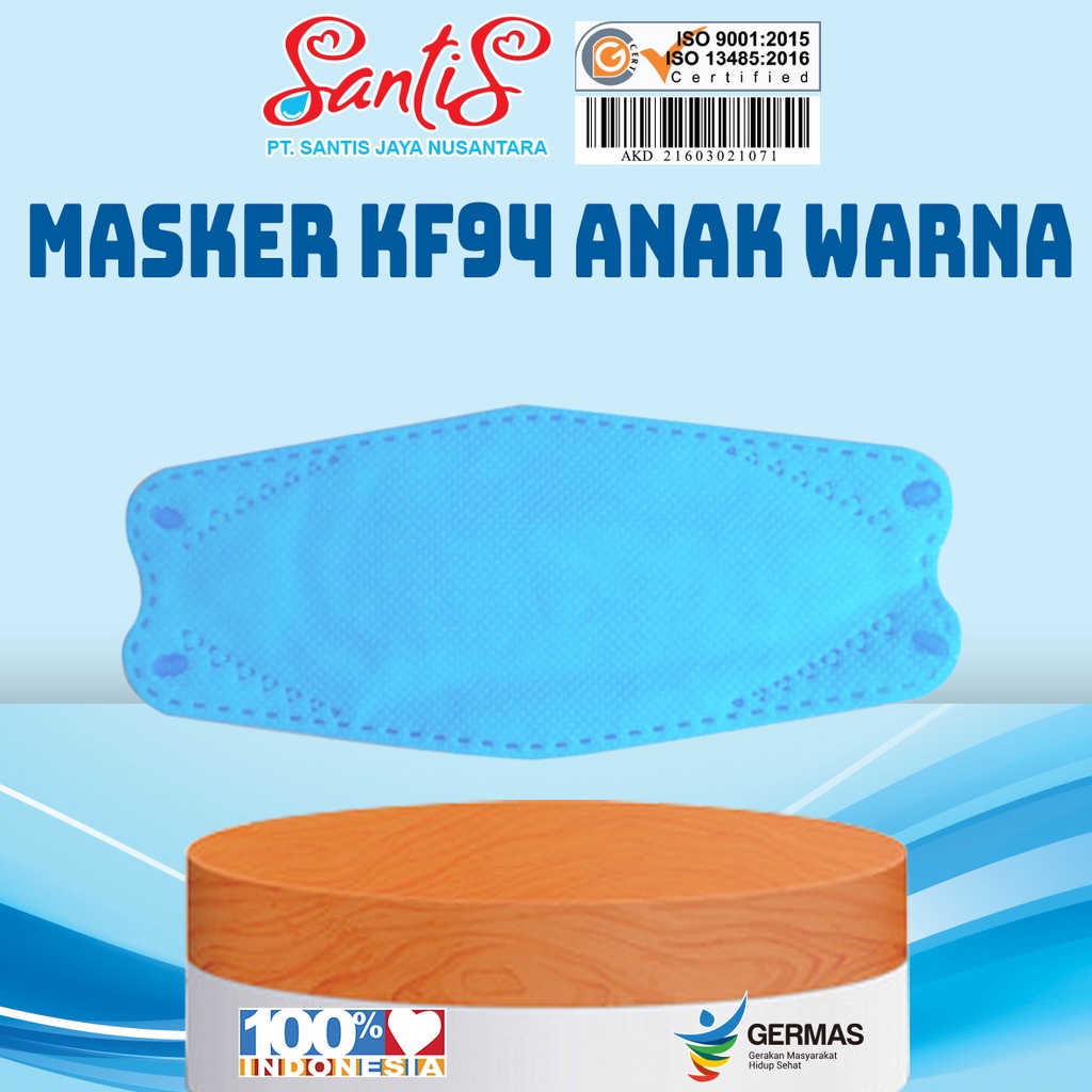 Masker KF94 Anak MEDIS ,Masker Anak Warna Warni Santis