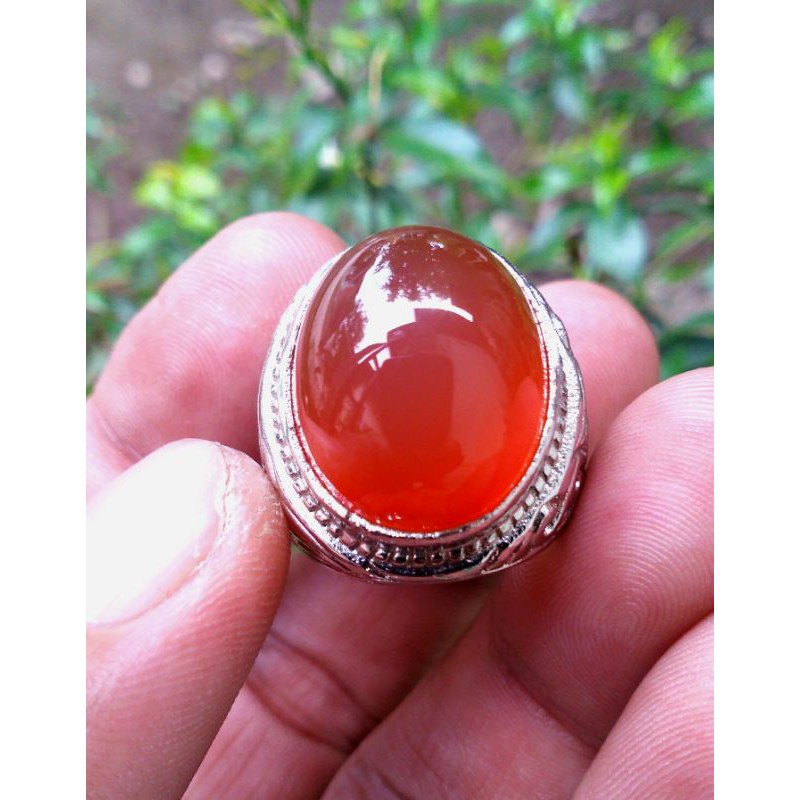 Cincin batu akik Red OBI nukleus asli batu merah obi nukleus bukan sintetis bukan garut pirus