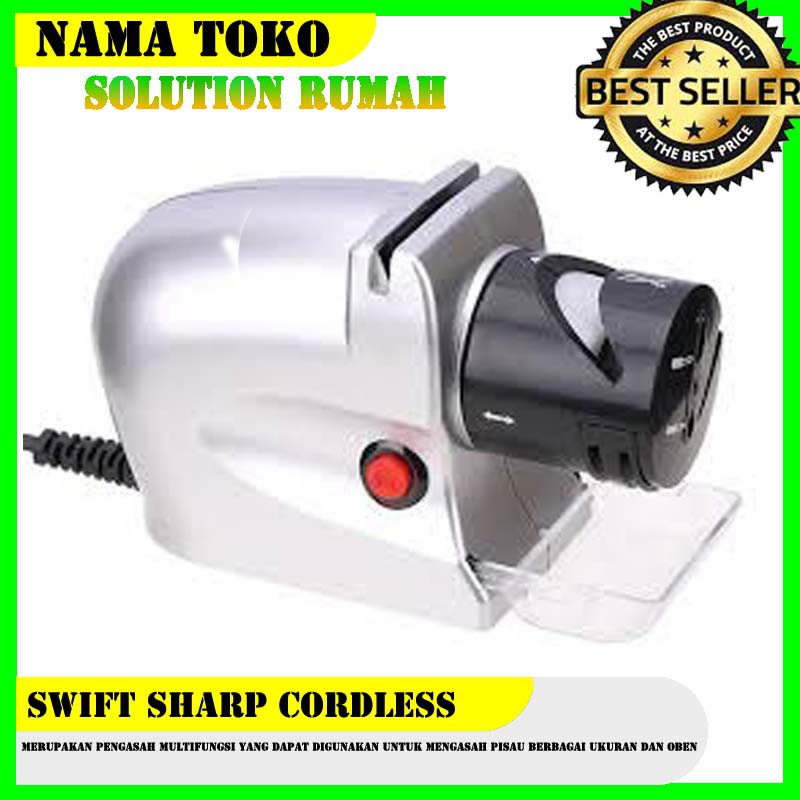 Swifty Sharp Pengasah Pisau Elektrik Asahan Otomatis Baterai 4x AA