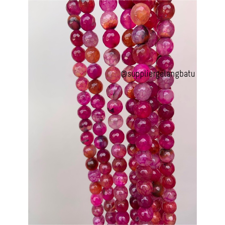 bahan batu 10mm Purple Agate CUTTING aksesoris FACETgelang kalung batu