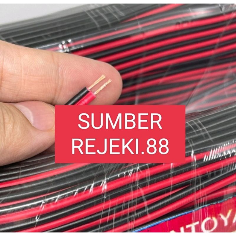 Kabel 2x23 Double Serabut NYZ 2x23 Merah-hitam 80Meter