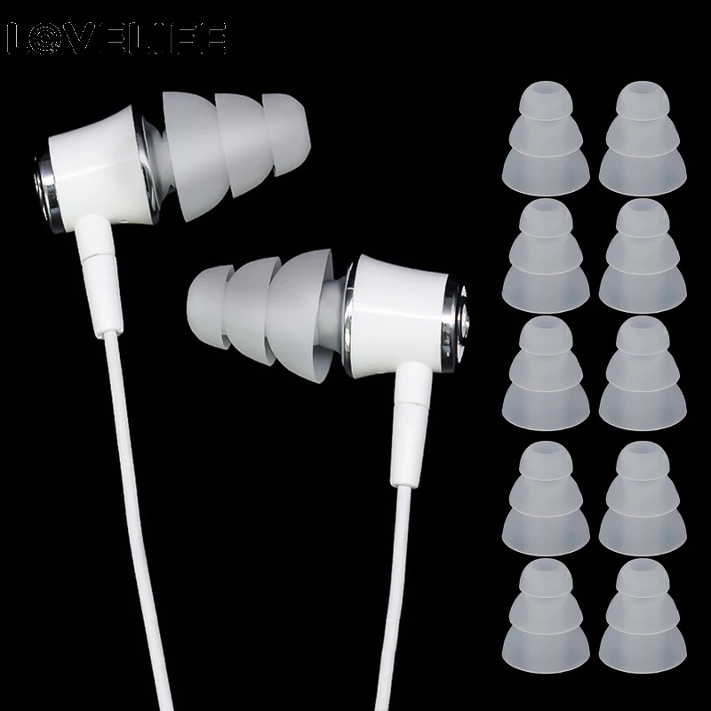 1 Pasang Earbud Silikon Tiga Lapis Pengganti Untuk Earphone In-Ear