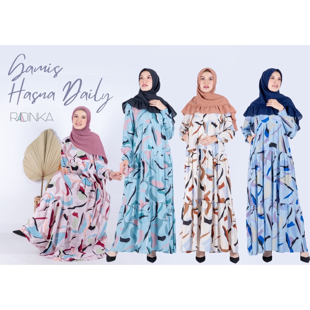 Ramadhan SALE  Termurah Daster Gamis Dewasa HASNA DAILY Bahan Rayon Premium Size Jumbo by RADINKA