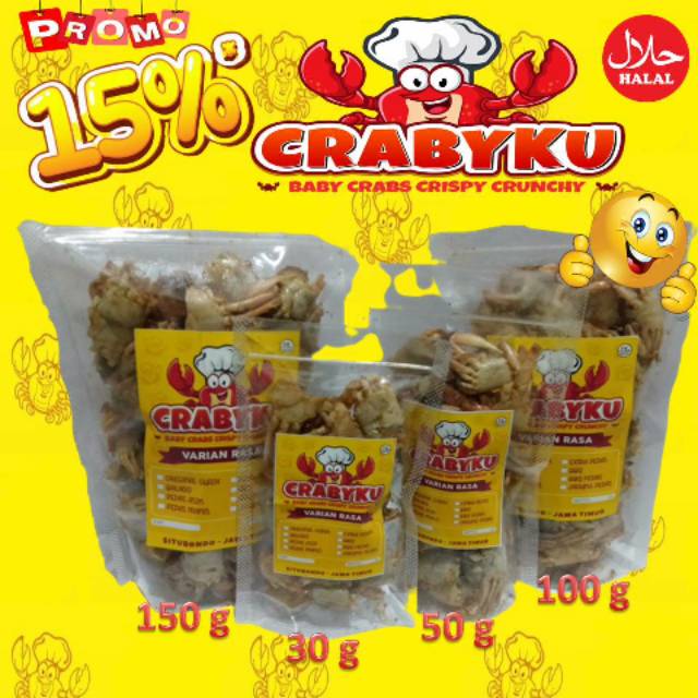 

PROMO 50 GRAM CRABYKU (BABY CRABS CRISPY CRUNCHY) BAYI RAJUNGAN RENYAH GURIH ENAK