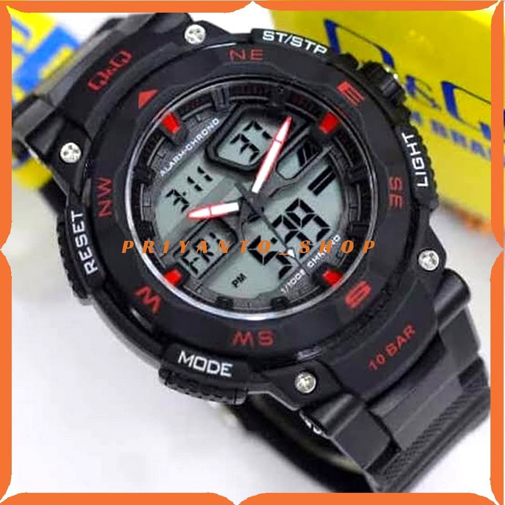 Strap Rubber Tali Jam Sport Q&amp;q QnQ GW-85 Q&amp;q GW85 QnQ GW 85 Hitam