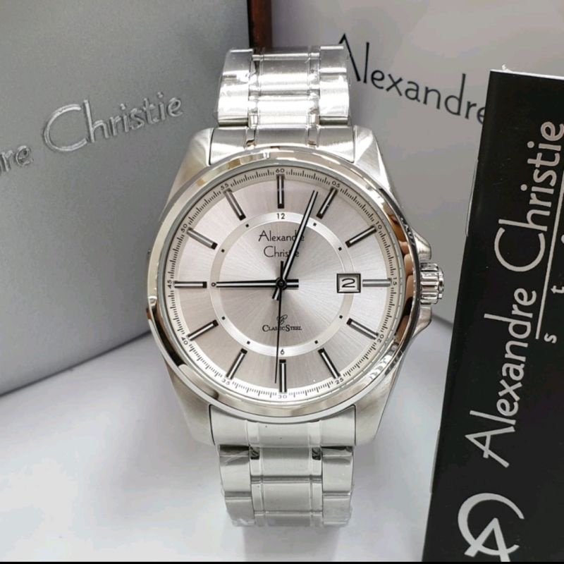 Jam Tangan Pria Alexandre Christie AC 8502/AC8502 Silver Original