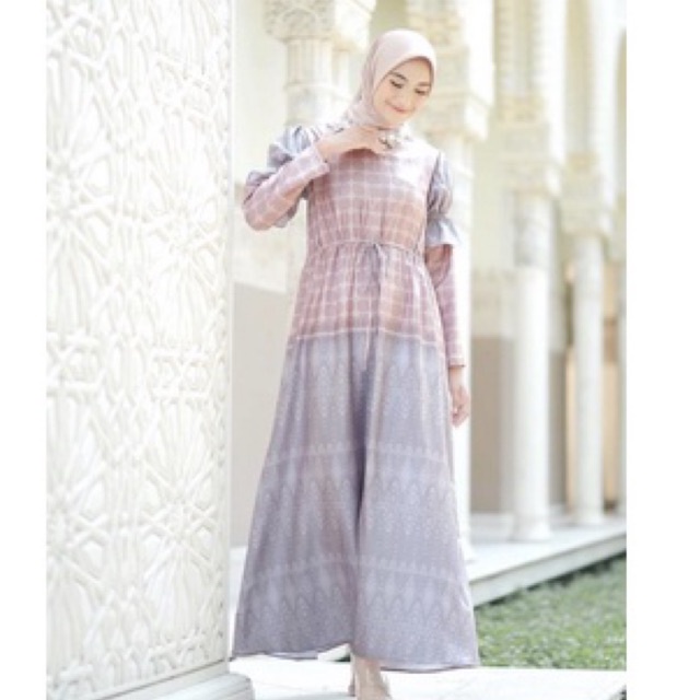 TWOTONE DRESS VANILLA HIJAB