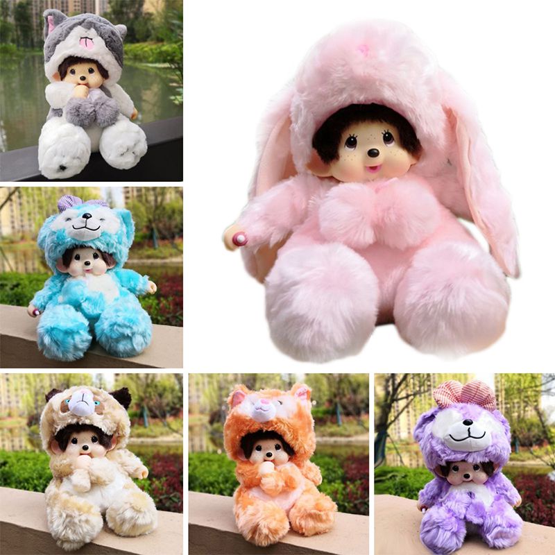 Boneka Monchhichi 35CM Mewah Kawaii Stitch Mickey Boneka Mainan Hadiah Anak Natal