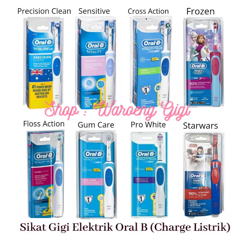 (Bisa Direfill &amp; Charge Listrik) Sikat Gigi Elektrik Oral B Vitality Clean / Electric Toothbrush