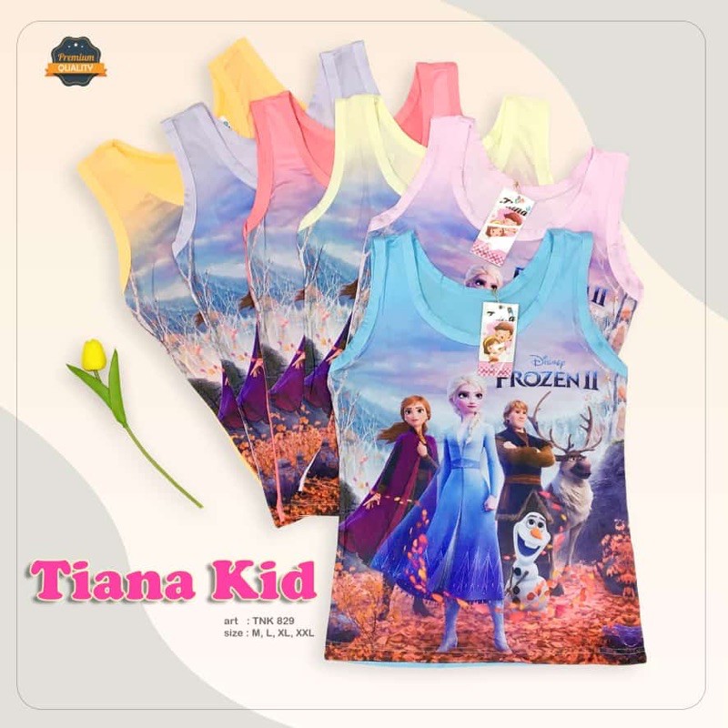 3 Pcs Singlet Tank Top Anak Perempuan 2-10 Th Bahan Katun / Kaos Dalam Singlet Anak Cewek Frozen