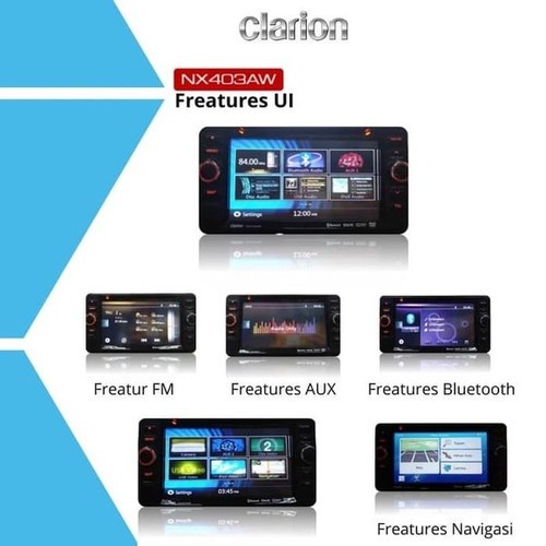 Head Unit Double Din Clarion Original Toyota Mitsubishi