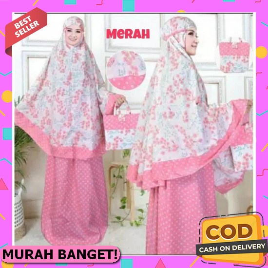 Mukena Travel Aisyah All Size Khadijah Label, Mukena Dewasa, Mukena Wanita Terbaru Original, Perleng