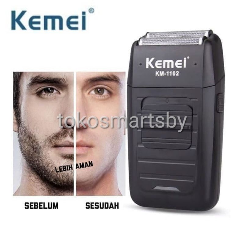 Alat Cukur Kumis Dan Jenggot Botak Rechargeable Shaver Kemei KM 1102