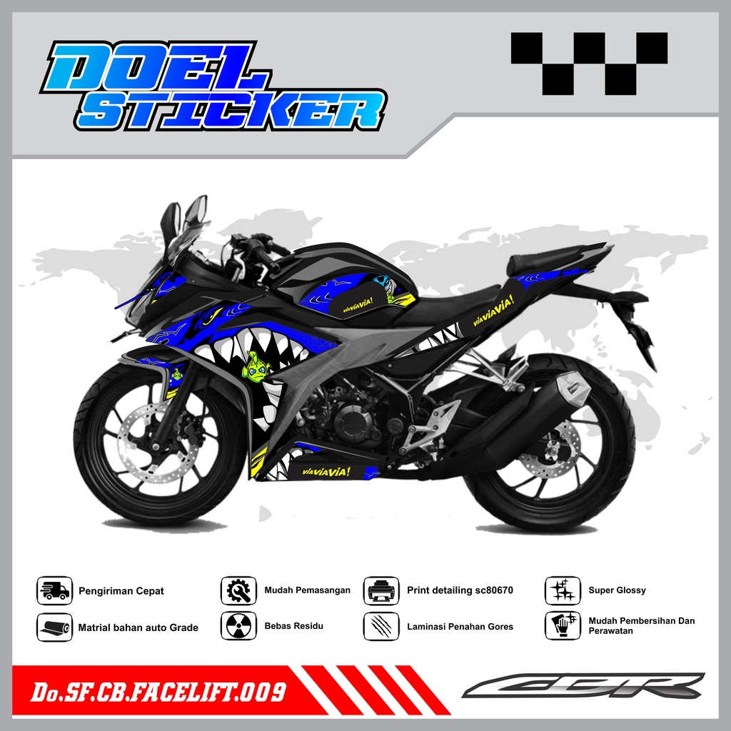 STICKER STRIPING CBR 150 R Facelift - STICKER STRIPING SEMI FULL LIST VARIASI HOLOGRAM , CROME CBR 150 R Facelift DOEL 009