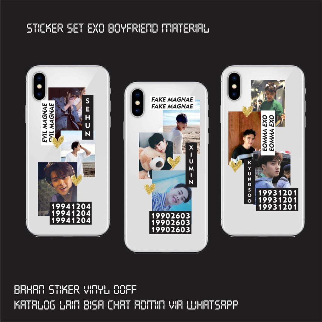 Stiker Tumblr Sticker Tumblr Exo Boyfriend Material Shopee Indonesia