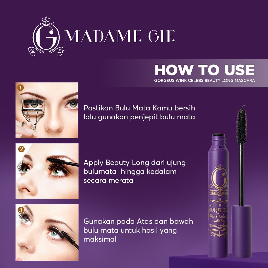 ⭐️ Beauty Expert ⭐️ Madame Gie Gorgeus Wink Celebs Beauty Long - MakeUp Maskara Waterptoof