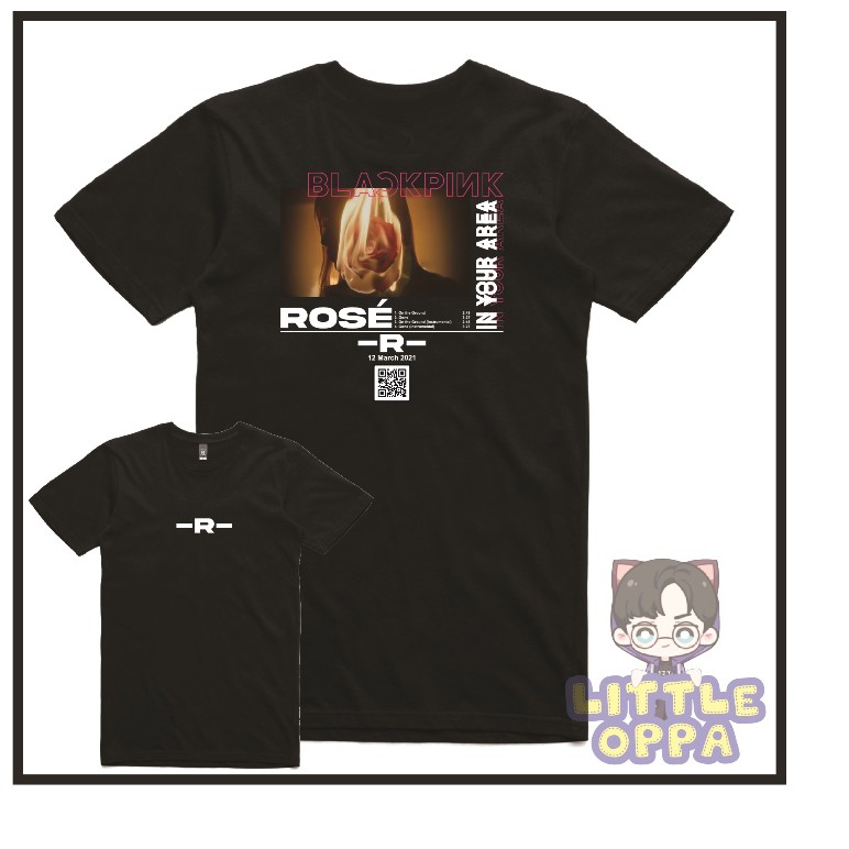 BAJU KAOS KPOP BP ROSE ON THE GROUND STREETWEAR STYLE T-SHIRT