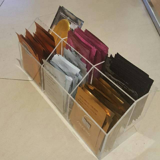 Acrylic tempat makser saset , akrilik organizer wadah masker