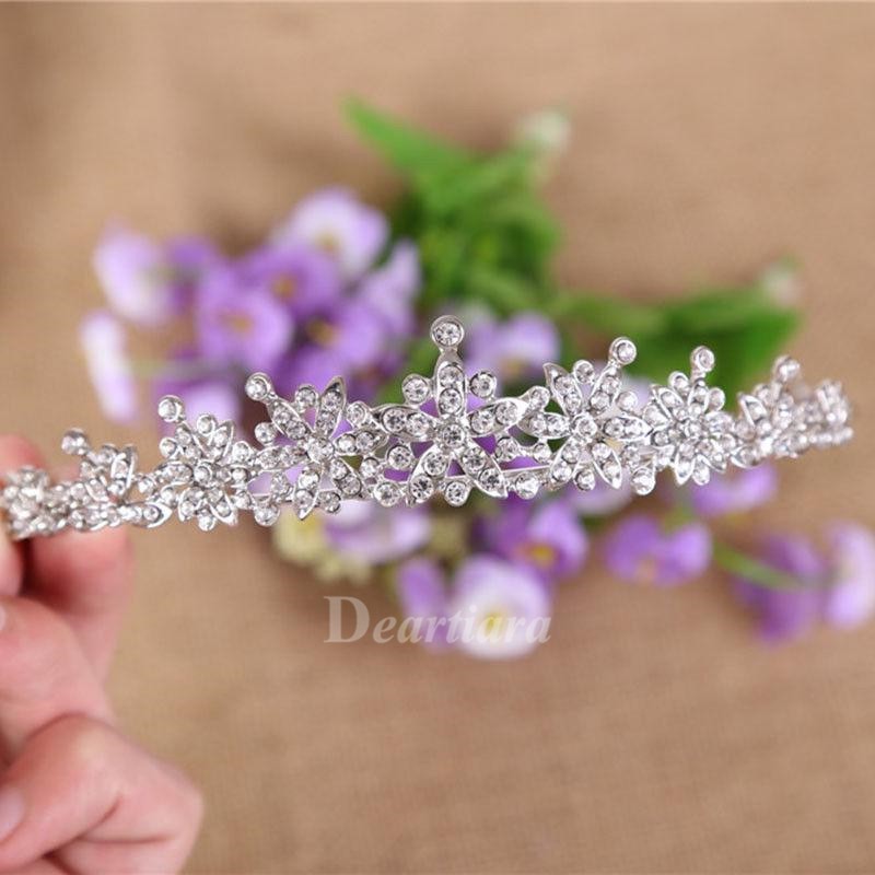 Crystal Wedding Bridal Tiara Crown Untuk Wanita Prom Diadem Hiasan Rambut