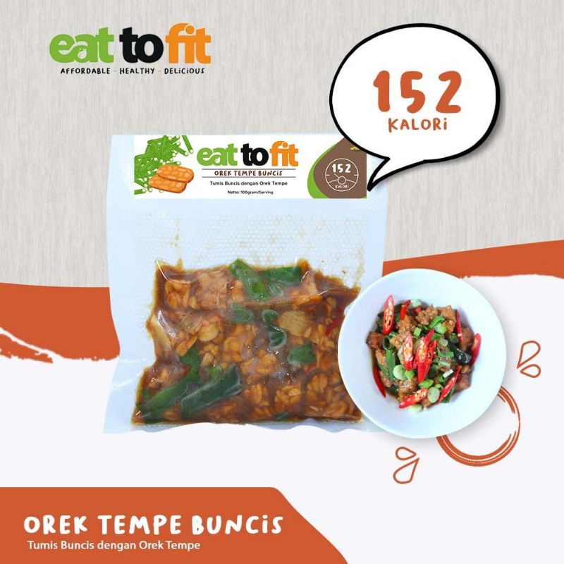 

FROZEN FOOD MAKANAN DIET EAT TO FIT OREK TEMPE BUNCIS - 100gr