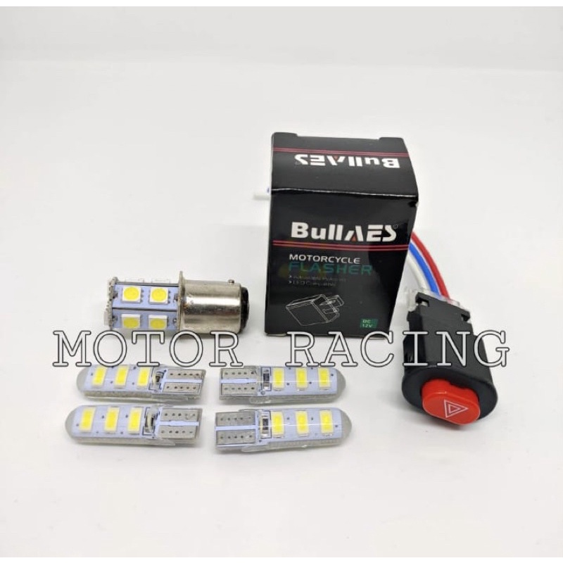 PAKET LAMPU 4 ITEM LAMPU SEN + LAMPU STOP + FLASHER SEN + SAKRAL CR7 ( BIRU, MERAH, KUNING, HIJAU )