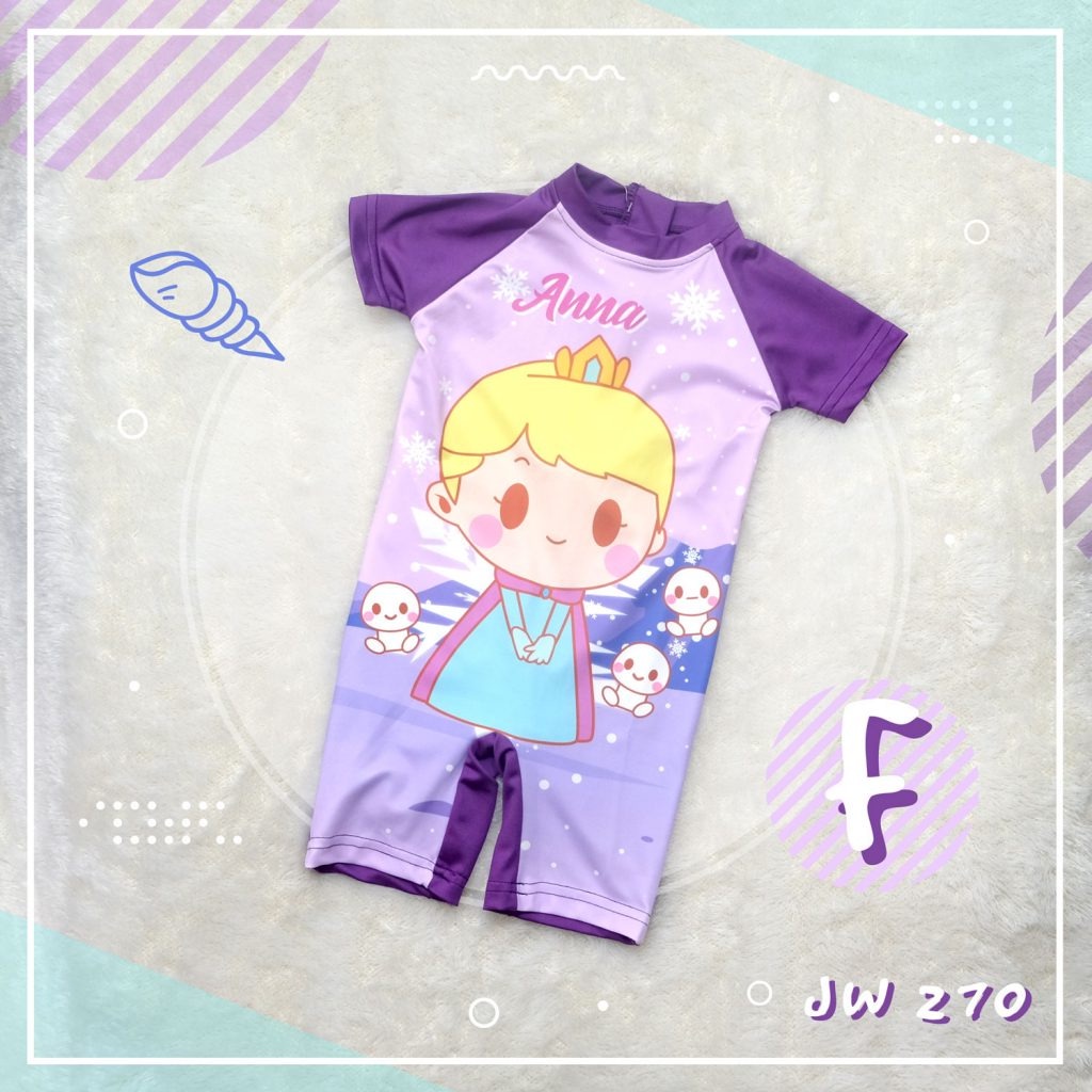 Baju Renang Anak Perempuan Impor JW270 Motif Kartun Usia 2-7 Tahun