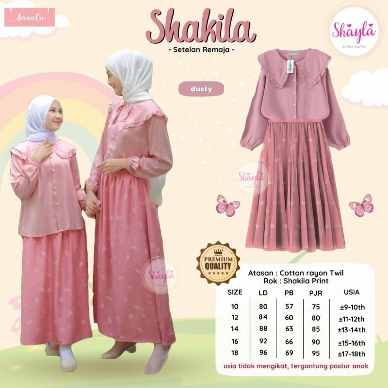 setelan remaja atasan dan rok shakila