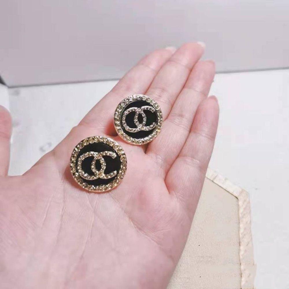 Needway Huruf C Anting 1pasang Chic Ear Studs Perhiasan Hadiah Double C Surat Gala Pesta Stud Earrings