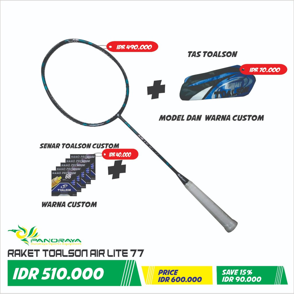 Raket Badminton Bulutangkis Toalson Air Light 77 Promo