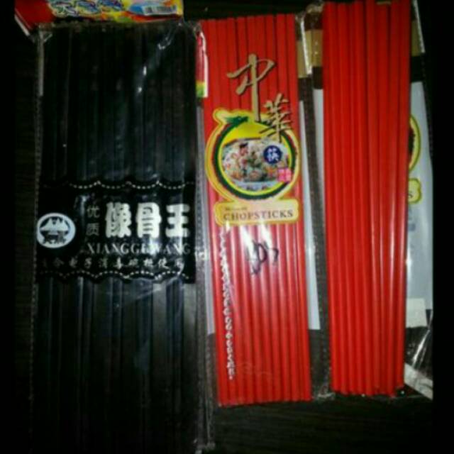 Chopsticks Sumpit Melamin Food Grade Merah / Hitam