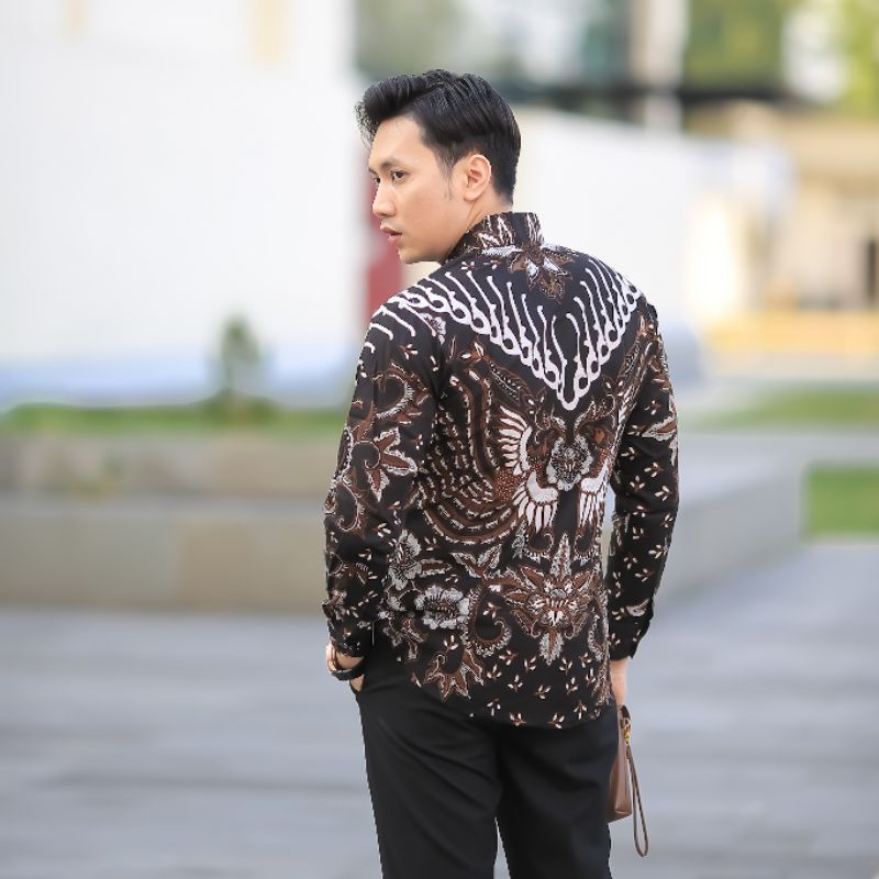 BATIK BOLO DEWO Motif Janoko Hem Atasan Kemeja Baju Batik Pria Lengan Panjang