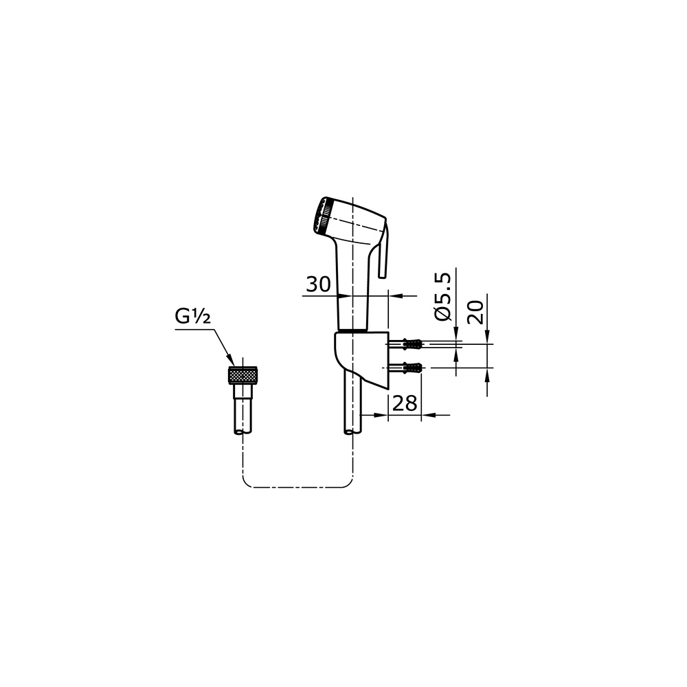 Jet shower spray TOTO THX20MCRB