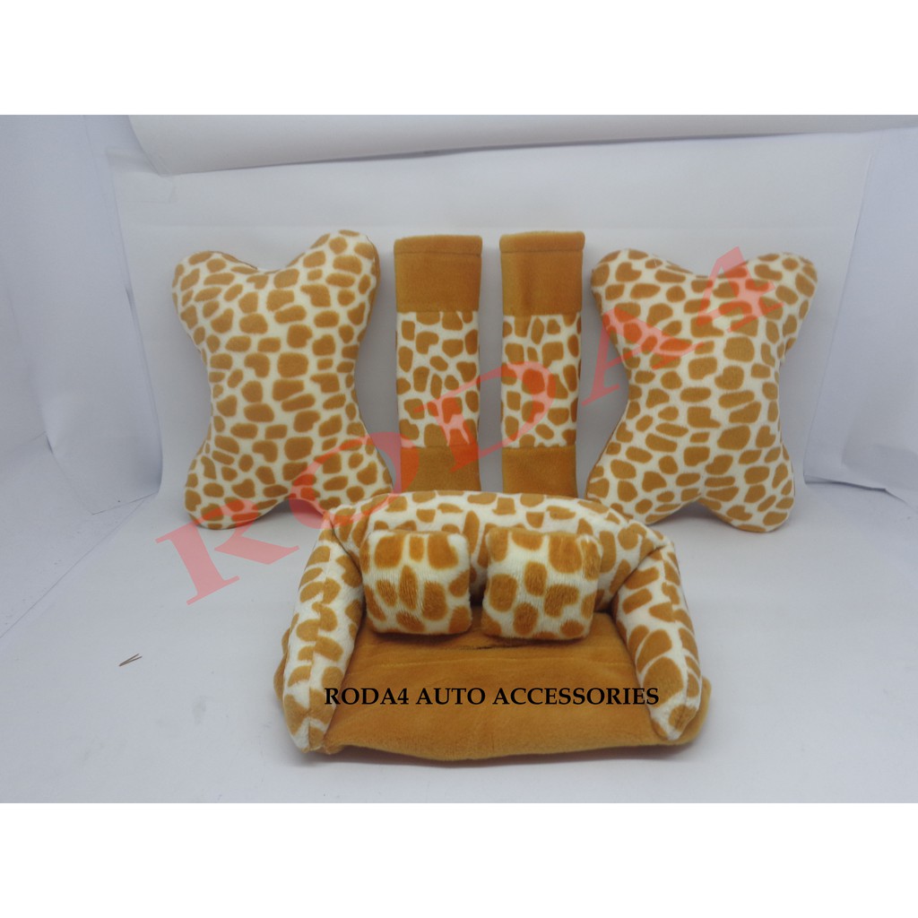 Bantal Mobil 3 In 1 Motif Tutul Cream