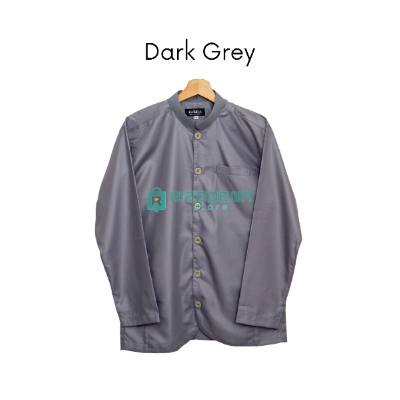 Baju koko habaib koko haibah baju koko ammu model ammu-Dark grey