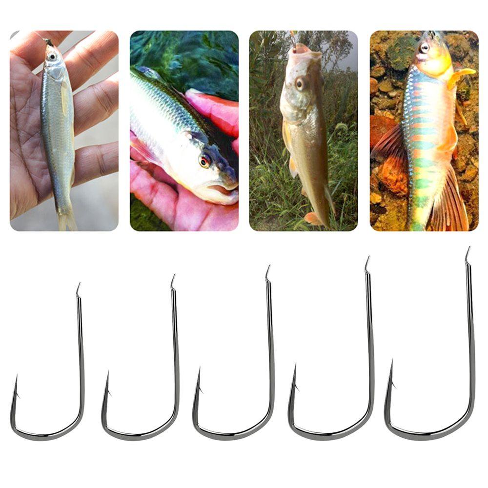 Preva 100pcs Pengait Ikan Lele7# 8# 9# 10# 11# Alat Pancing Mulut Miring Pengait Pancing Pipih