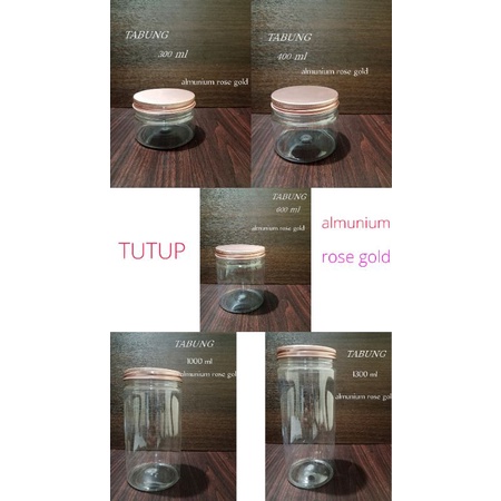 TOPLES TABUNG PLASTIK TUTUP ALMUNIUM ROSE GOLD