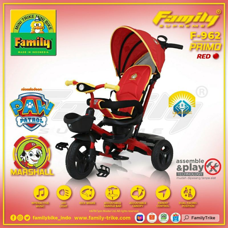 Sepeda anak roda tiga Family Supreme F 962 Primo